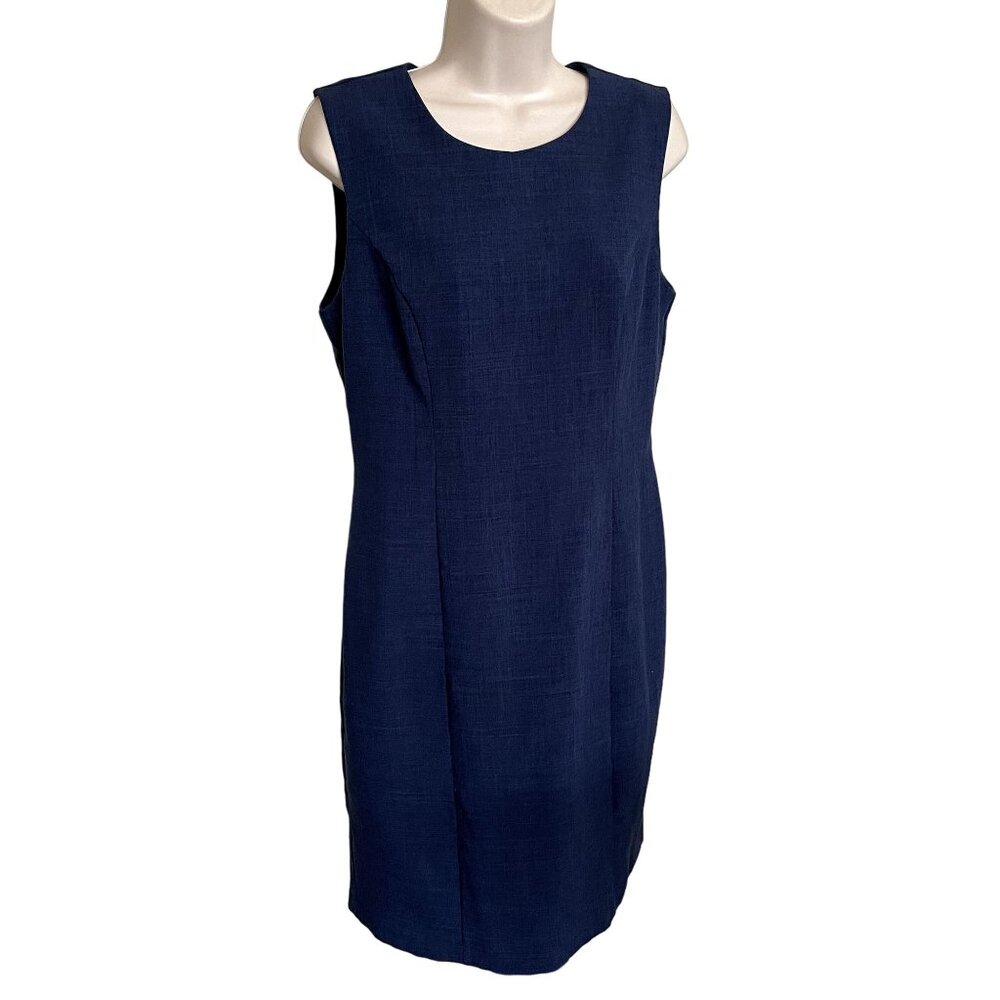 Womens Sag Harbor Navy Blue Sleeveless Dress Size 8 u